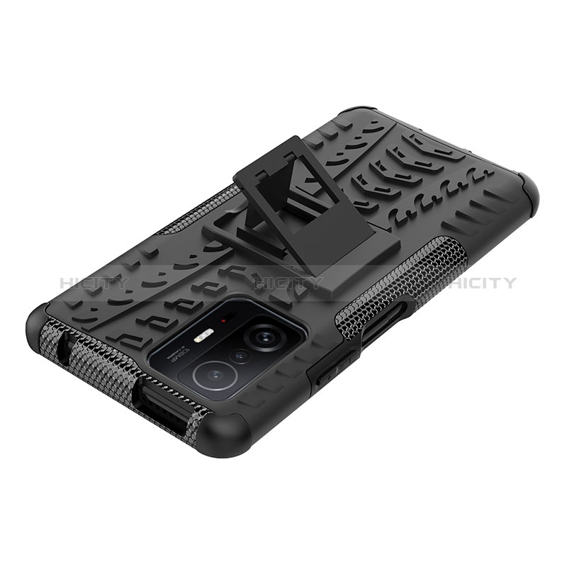 Coque Contour Silicone et Plastique Housse Etui Mat avec Support JX1 pour Xiaomi Mi 11T Pro 5G Plus