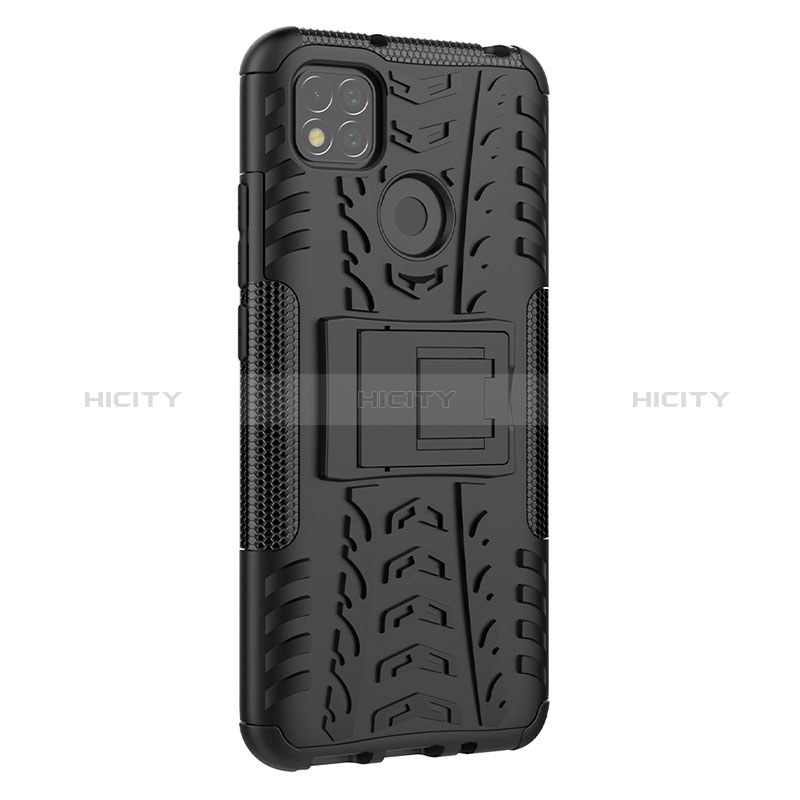 Coque Contour Silicone et Plastique Housse Etui Mat avec Support JX1 pour Xiaomi POCO C3 Plus