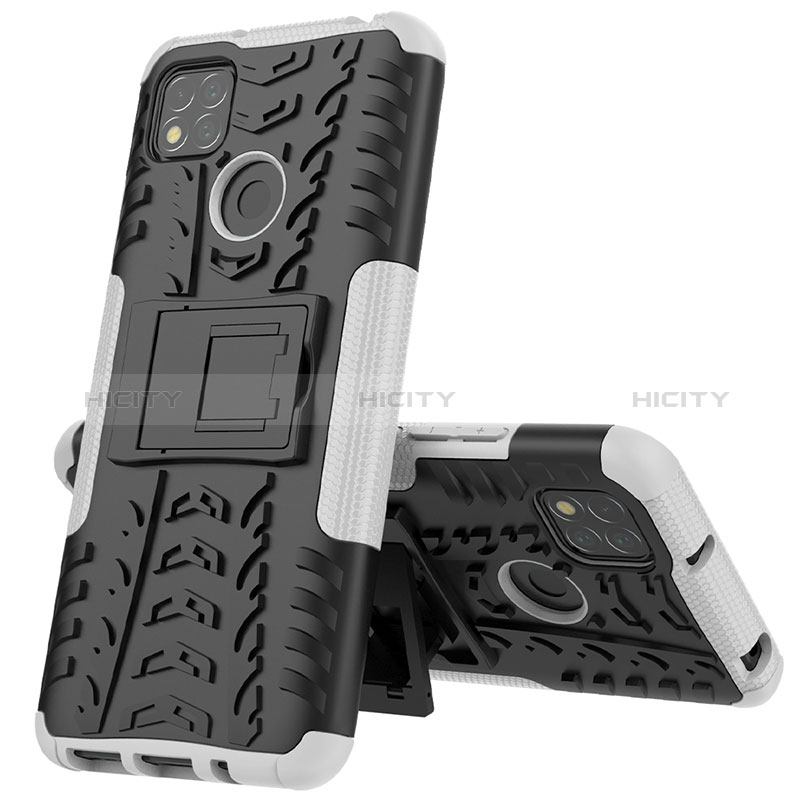 Coque Contour Silicone et Plastique Housse Etui Mat avec Support JX1 pour Xiaomi POCO C3 Plus