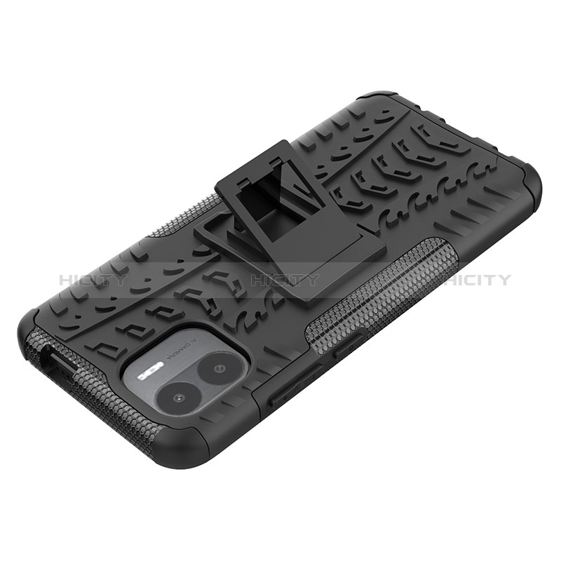 Coque Contour Silicone et Plastique Housse Etui Mat avec Support JX1 pour Xiaomi Poco C50 Plus