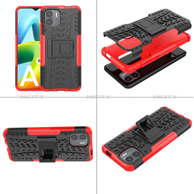 Coque Contour Silicone et Plastique Housse Etui Mat avec Support JX1 pour Xiaomi Poco C50 Plus