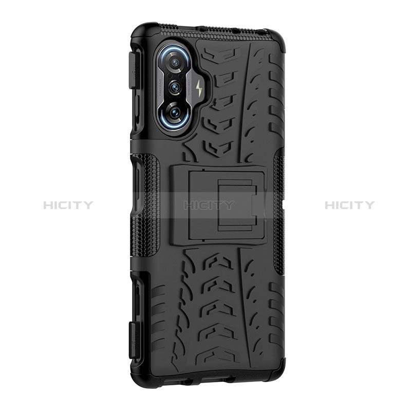 Coque Contour Silicone et Plastique Housse Etui Mat avec Support JX1 pour Xiaomi Poco F3 GT 5G Plus