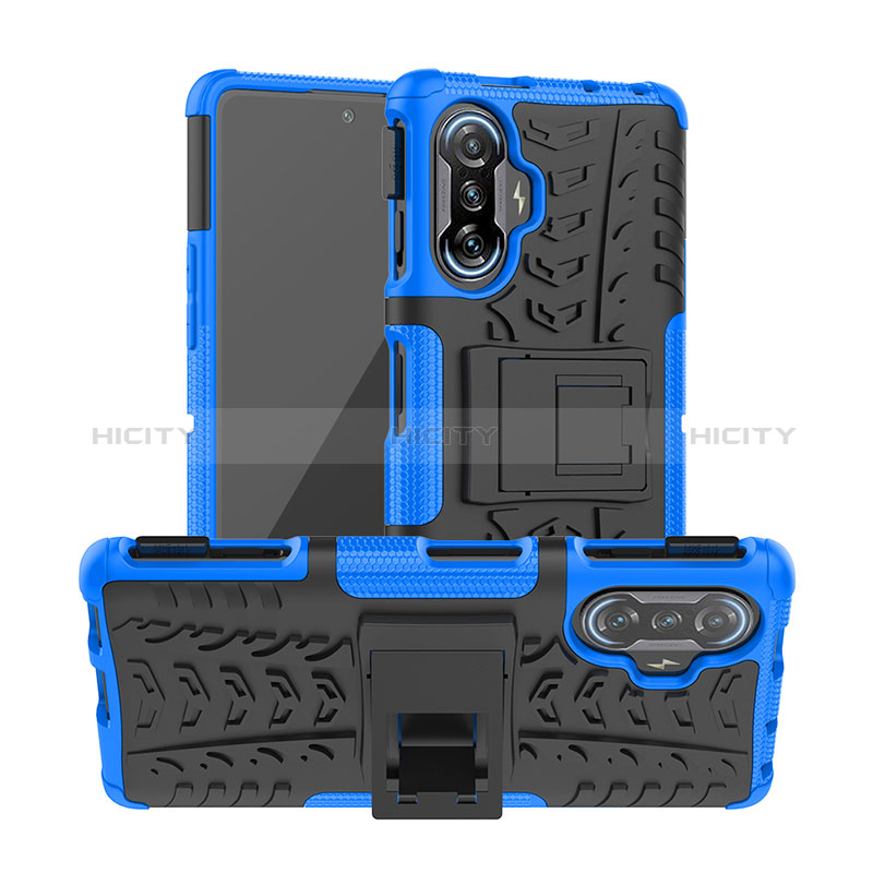 Coque Contour Silicone et Plastique Housse Etui Mat avec Support JX1 pour Xiaomi Poco F3 GT 5G Plus