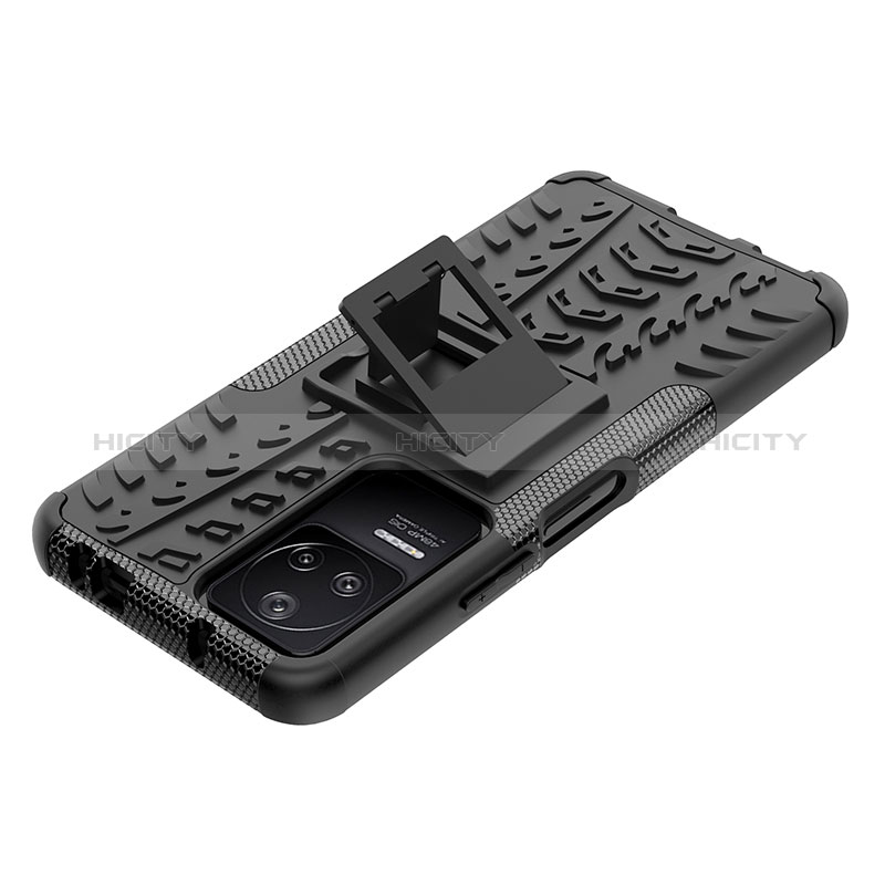 Coque Contour Silicone et Plastique Housse Etui Mat avec Support JX1 pour Xiaomi Poco F4 5G Plus