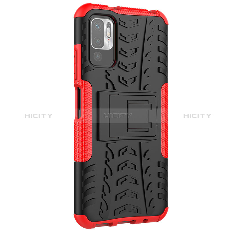 Coque Contour Silicone et Plastique Housse Etui Mat avec Support JX1 pour Xiaomi POCO M3 Pro 5G Plus