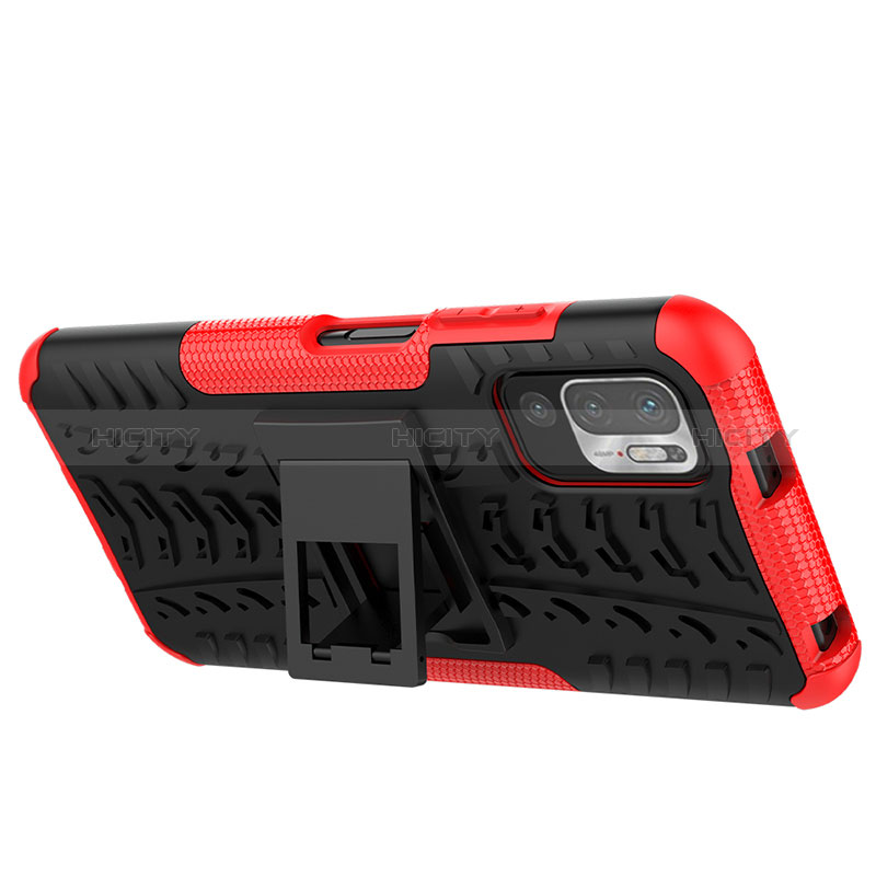 Coque Contour Silicone et Plastique Housse Etui Mat avec Support JX1 pour Xiaomi POCO M3 Pro 5G Plus