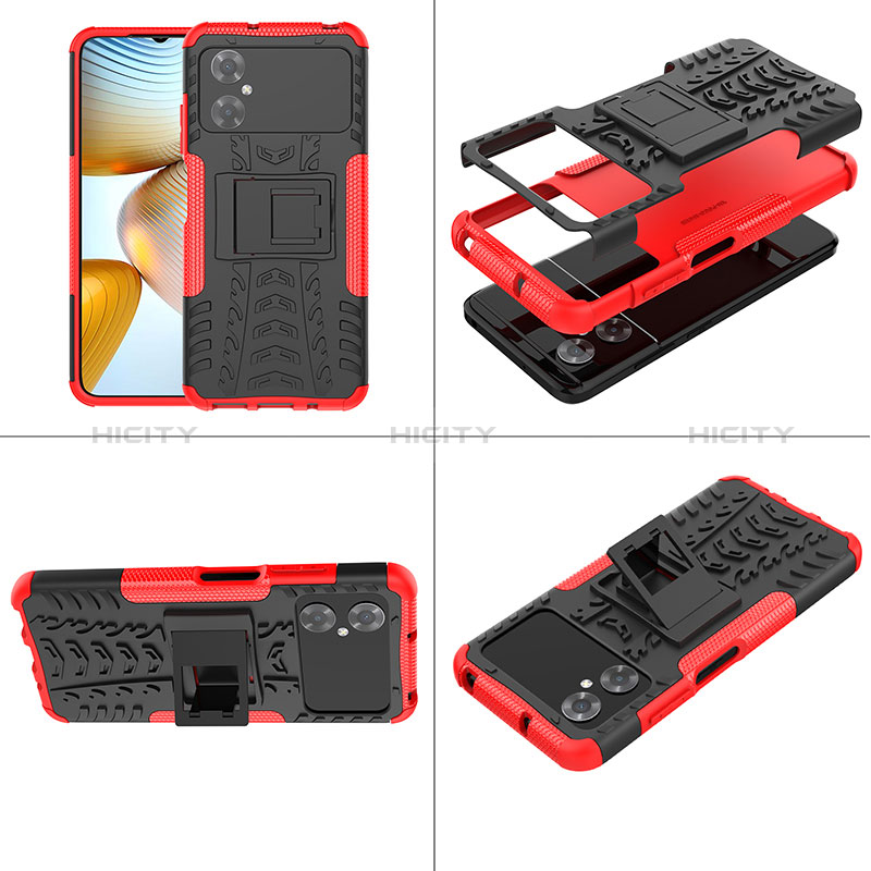 Coque Contour Silicone et Plastique Housse Etui Mat avec Support JX1 pour Xiaomi Poco M4 5G Plus