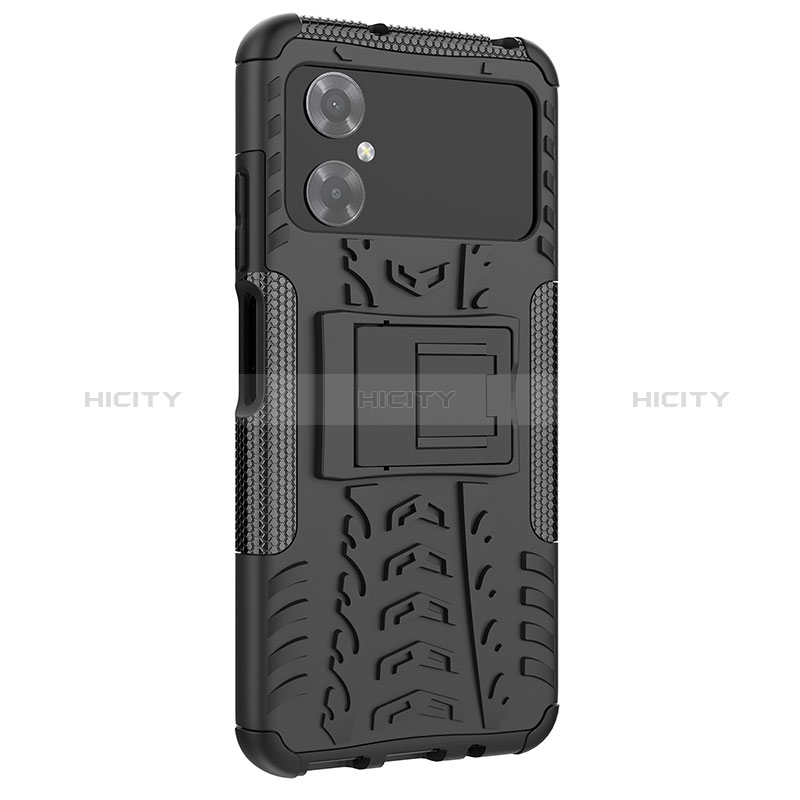 Coque Contour Silicone et Plastique Housse Etui Mat avec Support JX1 pour Xiaomi Poco M4 5G Plus