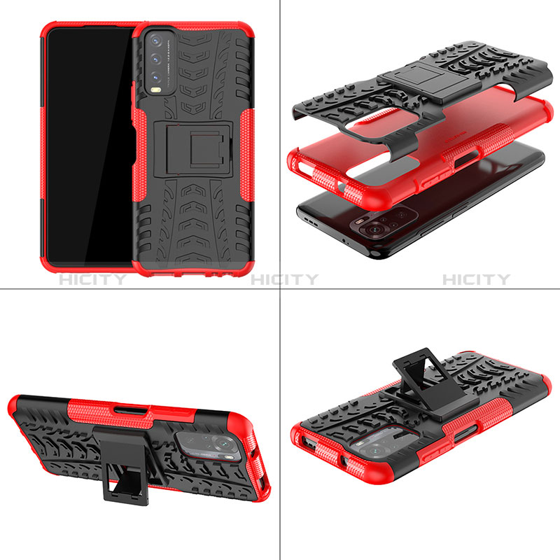 Coque Contour Silicone et Plastique Housse Etui Mat avec Support JX1 pour Xiaomi Poco M5S Plus