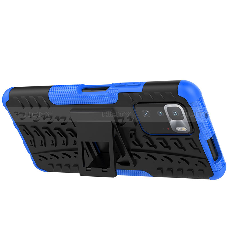 Coque Contour Silicone et Plastique Housse Etui Mat avec Support JX1 pour Xiaomi Poco X3 GT 5G Plus