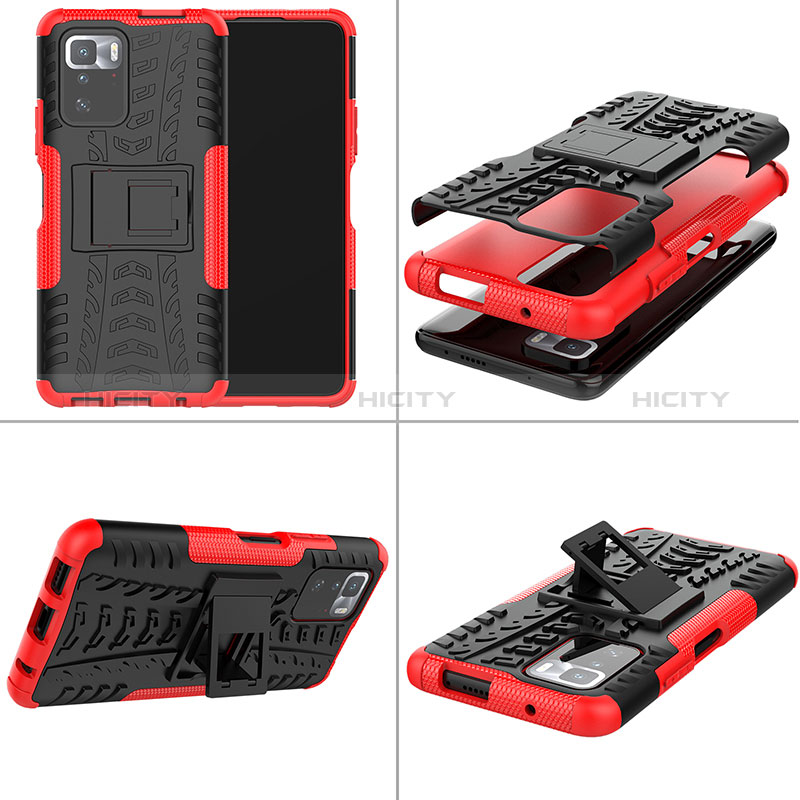 Coque Contour Silicone et Plastique Housse Etui Mat avec Support JX1 pour Xiaomi Poco X3 GT 5G Plus