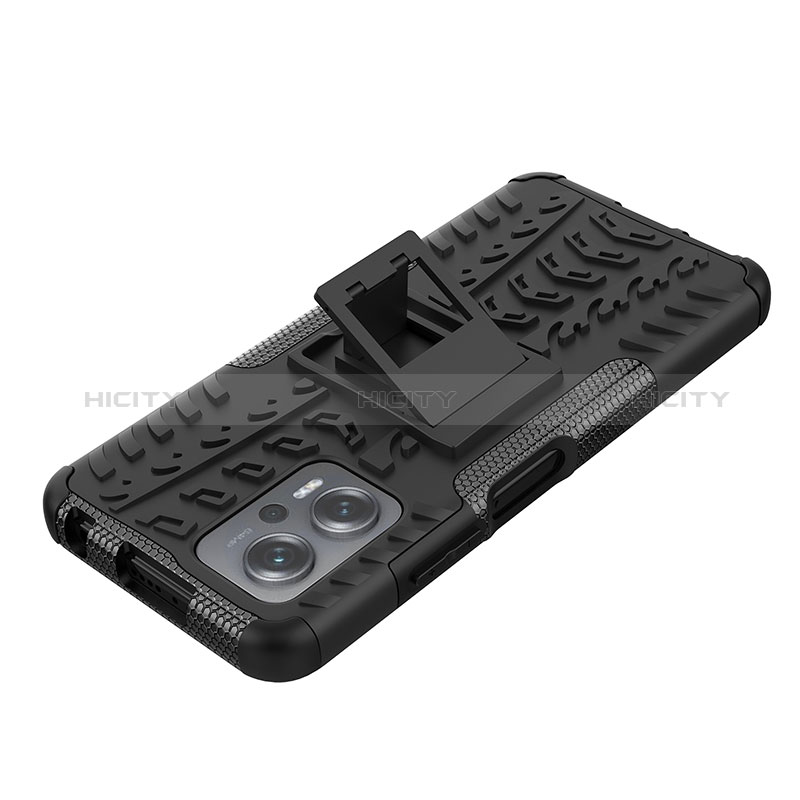 Coque Contour Silicone et Plastique Housse Etui Mat avec Support JX1 pour Xiaomi Poco X4 GT 5G Plus