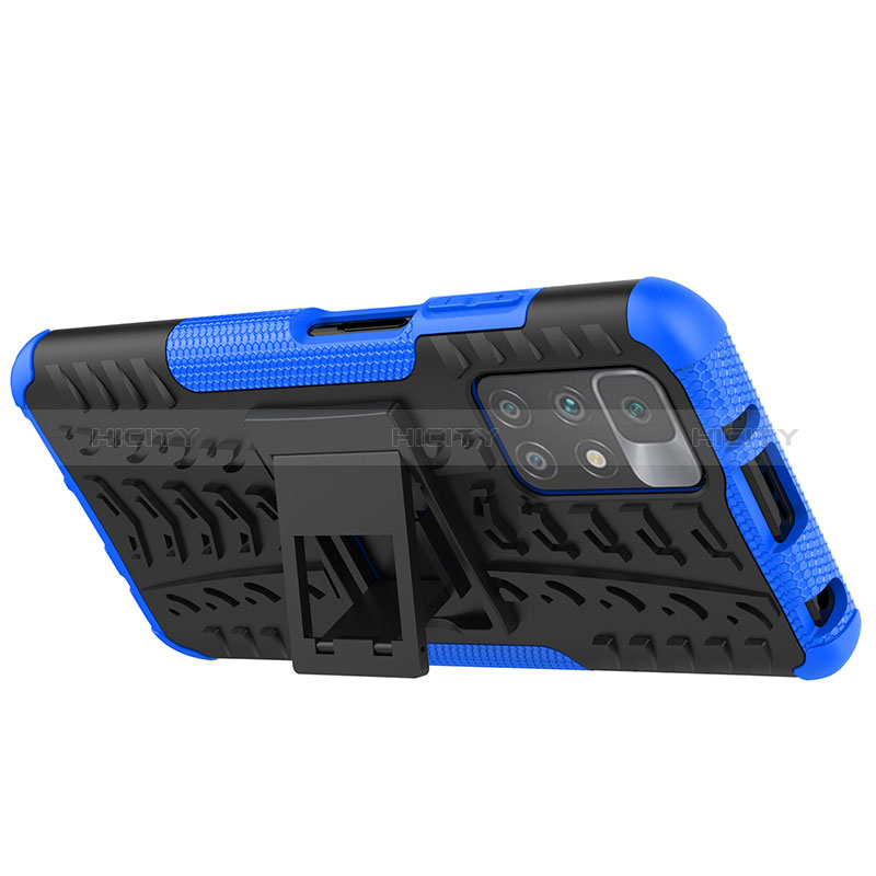 Coque Contour Silicone et Plastique Housse Etui Mat avec Support JX1 pour Xiaomi Redmi 10 (2022) Plus