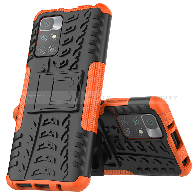 Coque Contour Silicone et Plastique Housse Etui Mat avec Support JX1 pour Xiaomi Redmi 10 (2022) Plus