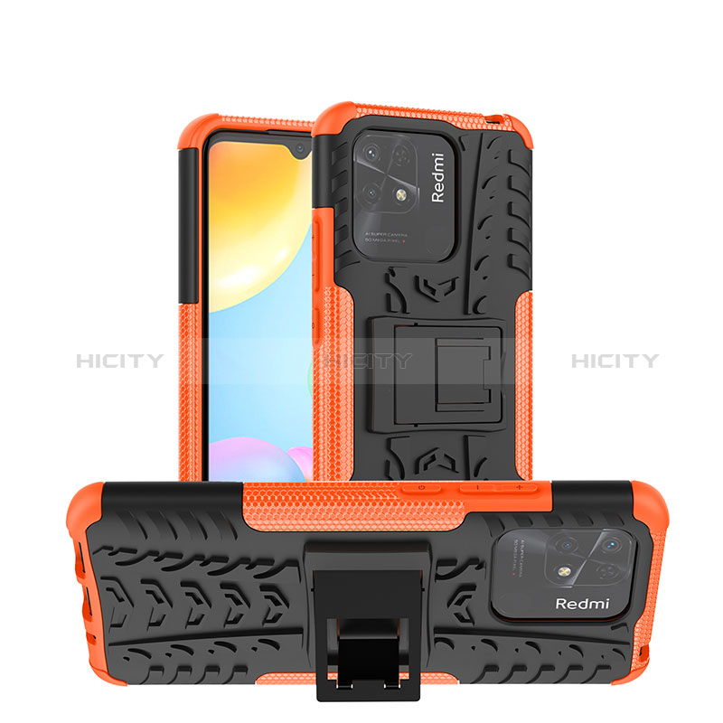 Coque Contour Silicone et Plastique Housse Etui Mat avec Support JX1 pour Xiaomi Redmi 10 Power Plus