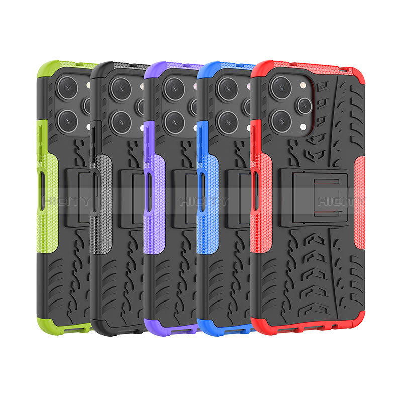 Coque Contour Silicone et Plastique Housse Etui Mat avec Support JX1 pour Xiaomi Redmi 12 4G Plus