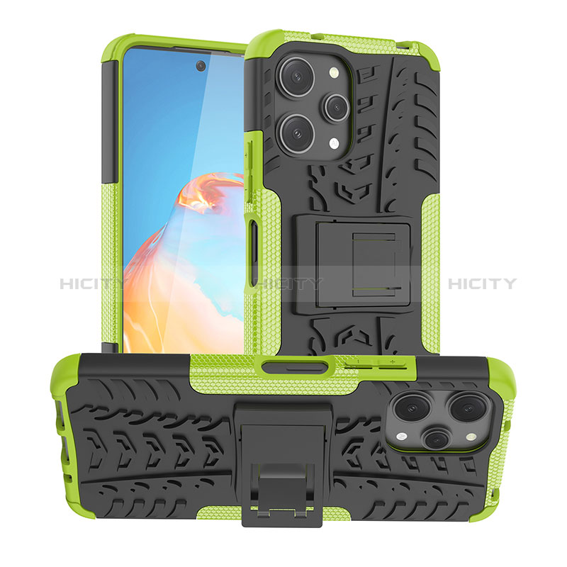 Coque Contour Silicone et Plastique Housse Etui Mat avec Support JX1 pour Xiaomi Redmi 12 4G Plus