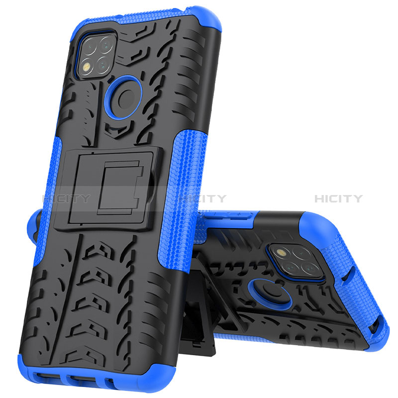 Coque Contour Silicone et Plastique Housse Etui Mat avec Support JX1 pour Xiaomi Redmi 9 Activ Plus