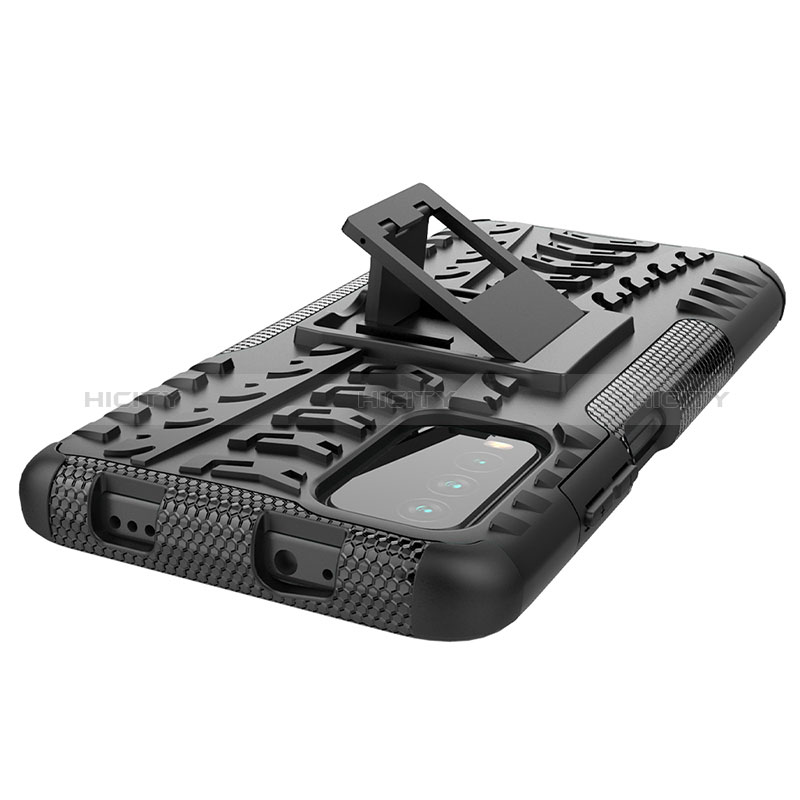 Coque Contour Silicone et Plastique Housse Etui Mat avec Support JX1 pour Xiaomi Redmi 9 Power Plus