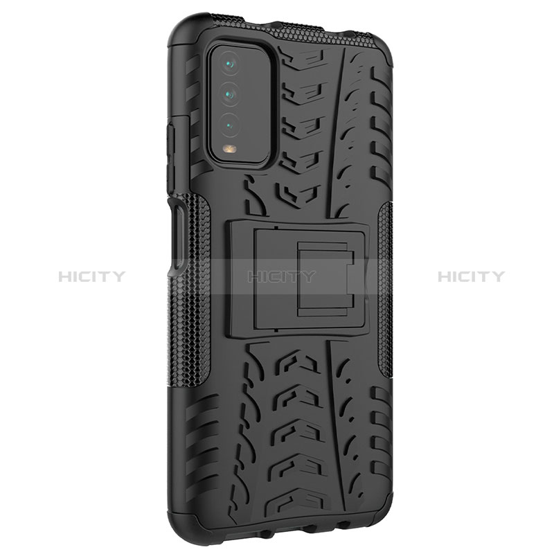 Coque Contour Silicone et Plastique Housse Etui Mat avec Support JX1 pour Xiaomi Redmi 9 Power Plus