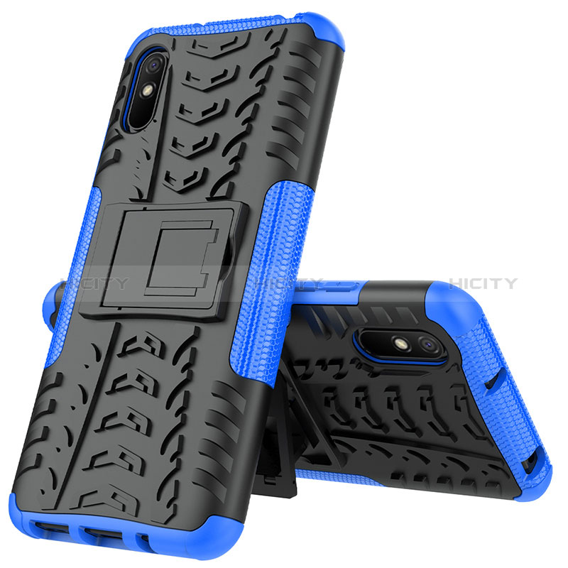 Coque Contour Silicone et Plastique Housse Etui Mat avec Support JX1 pour Xiaomi Redmi 9i Plus