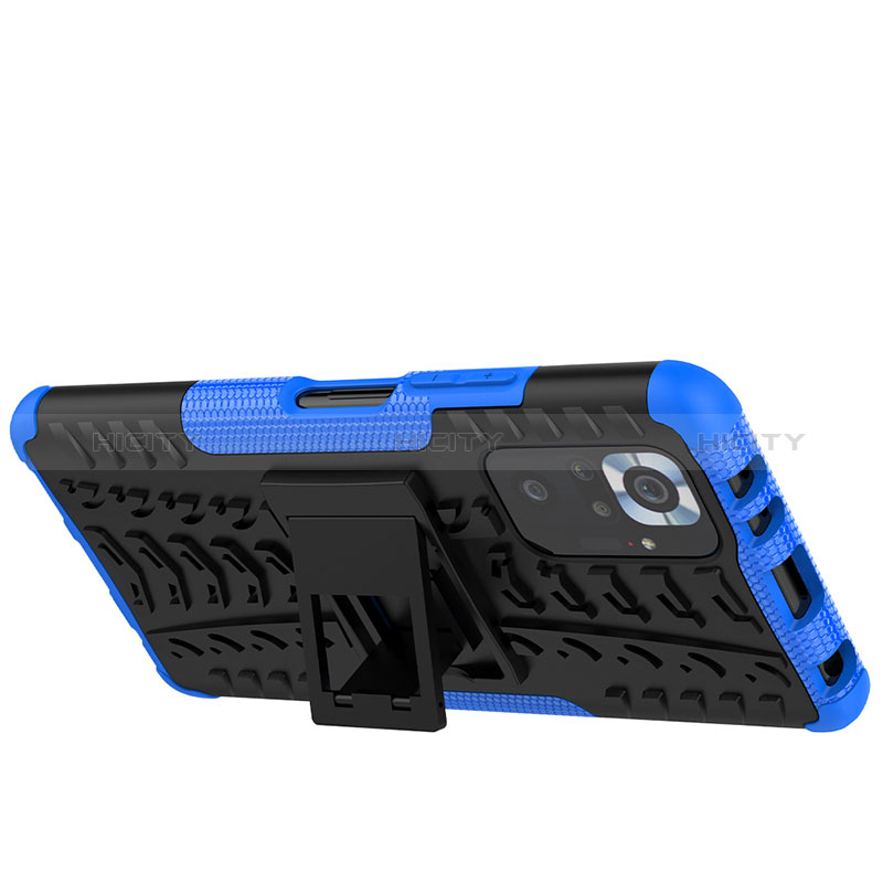 Coque Contour Silicone et Plastique Housse Etui Mat avec Support JX1 pour Xiaomi Redmi Note 10 Pro Max Plus