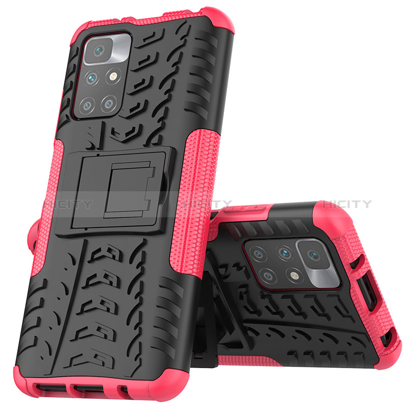 Coque Contour Silicone et Plastique Housse Etui Mat avec Support JX1 pour Xiaomi Redmi Note 11 4G (2021) Plus