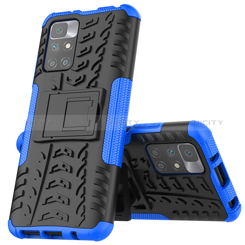 Coque Contour Silicone et Plastique Housse Etui Mat avec Support JX1 pour Xiaomi Redmi Note 11 4G (2021) Plus