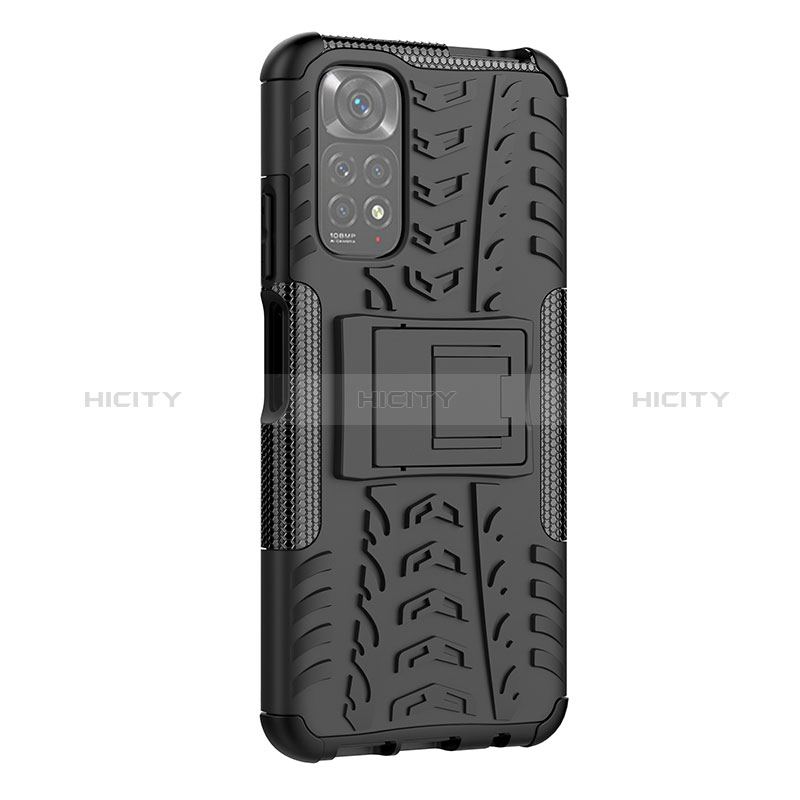 Coque Contour Silicone et Plastique Housse Etui Mat avec Support JX1 pour Xiaomi Redmi Note 11 4G (2022) Plus