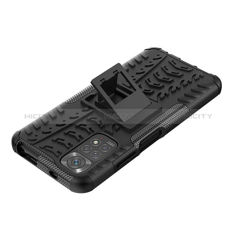 Coque Contour Silicone et Plastique Housse Etui Mat avec Support JX1 pour Xiaomi Redmi Note 11 4G (2022) Plus