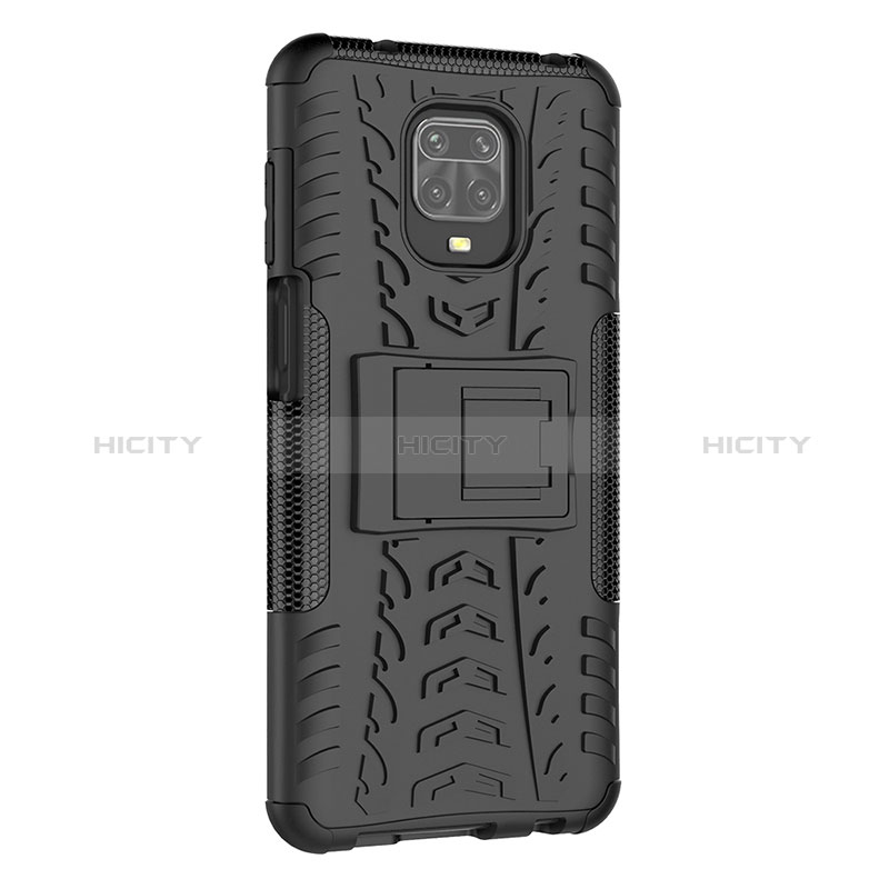 Coque Contour Silicone et Plastique Housse Etui Mat avec Support JX1 pour Xiaomi Redmi Note 9 Pro Max Plus