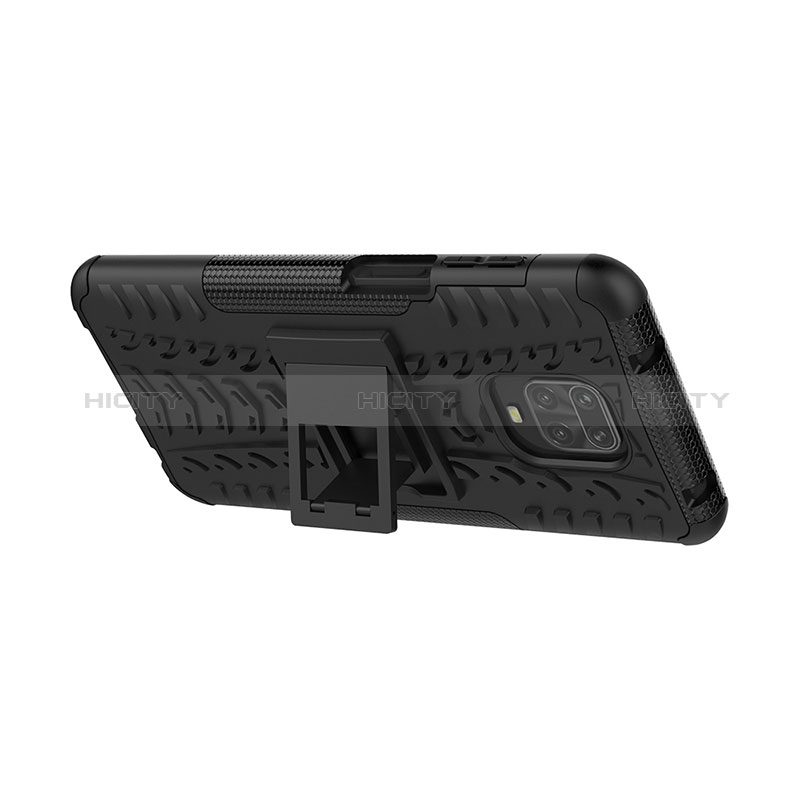 Coque Contour Silicone et Plastique Housse Etui Mat avec Support JX1 pour Xiaomi Redmi Note 9 Pro Max Plus