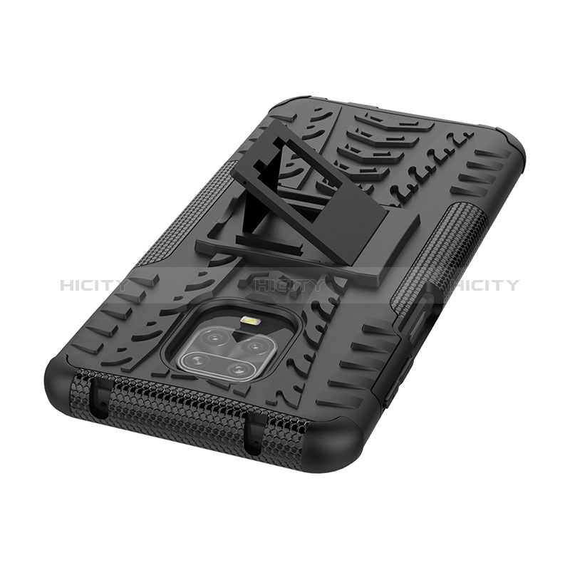 Coque Contour Silicone et Plastique Housse Etui Mat avec Support JX1 pour Xiaomi Redmi Note 9S Plus