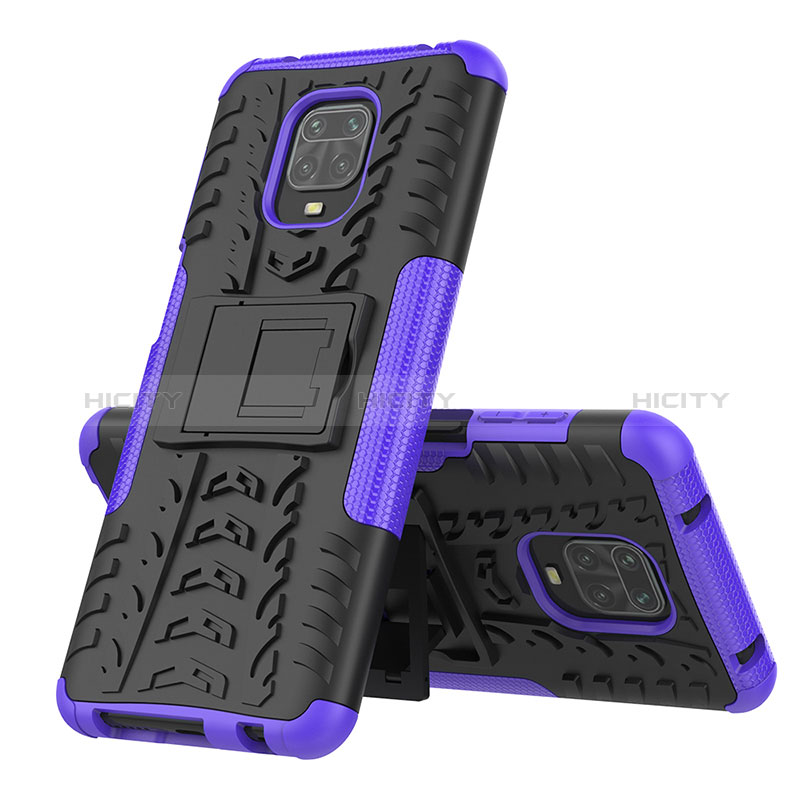 Coque Contour Silicone et Plastique Housse Etui Mat avec Support JX1 pour Xiaomi Redmi Note 9S Plus