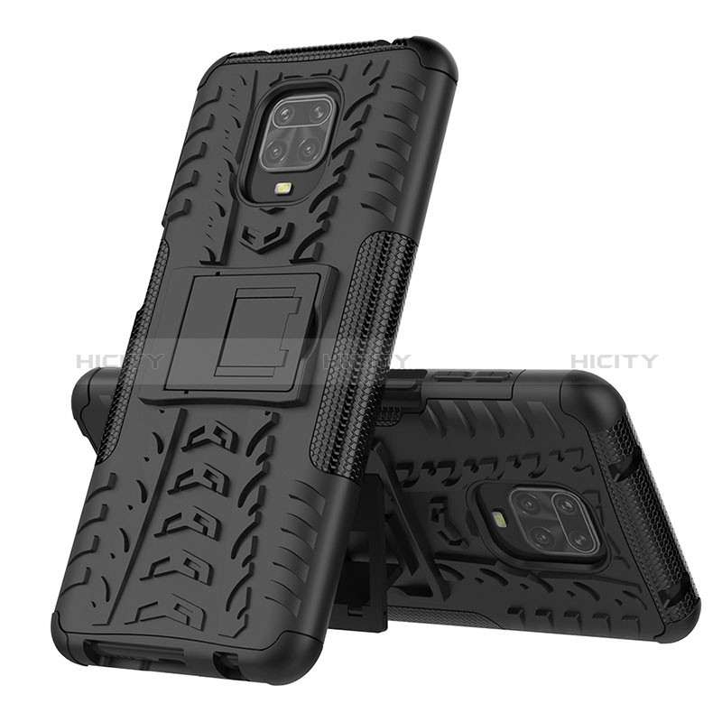 Coque Contour Silicone et Plastique Housse Etui Mat avec Support JX1 pour Xiaomi Redmi Note 9S Plus