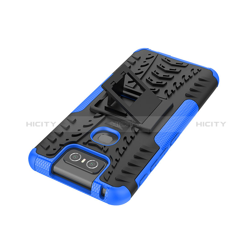 Coque Contour Silicone et Plastique Housse Etui Mat avec Support JX2 pour Asus Zenfone 6 ZS630KL Plus