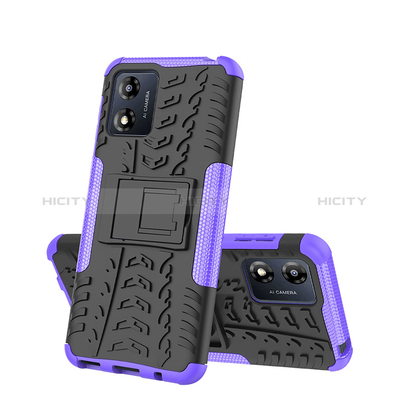 Coque Contour Silicone et Plastique Housse Etui Mat avec Support JX2 pour Motorola Moto E13 Plus