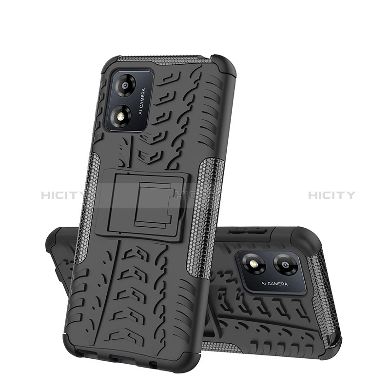 Coque Contour Silicone et Plastique Housse Etui Mat avec Support JX2 pour Motorola Moto E13 Plus