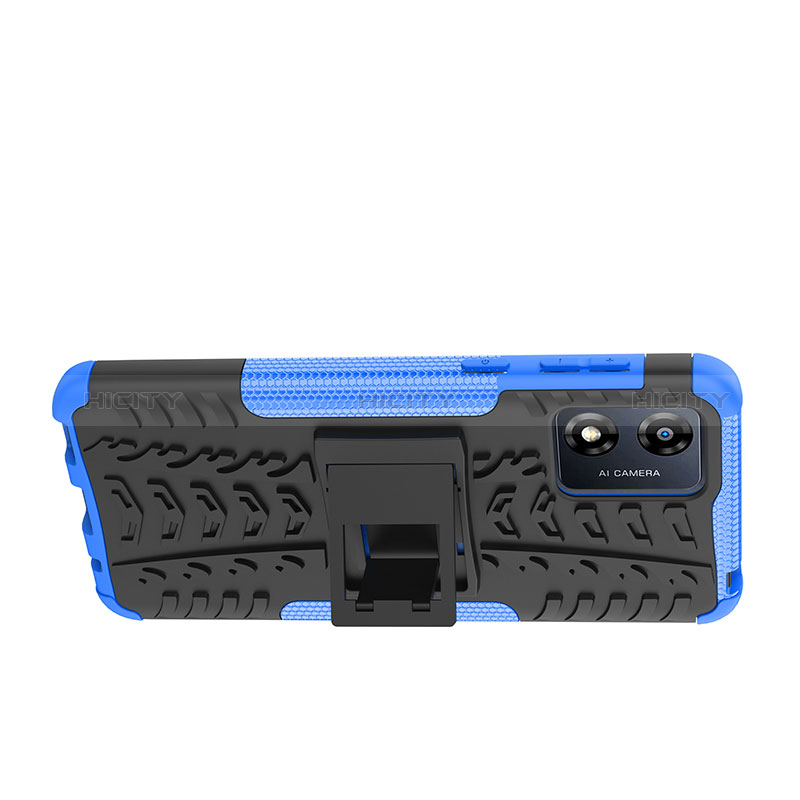 Coque Contour Silicone et Plastique Housse Etui Mat avec Support JX2 pour Motorola Moto E13 Plus