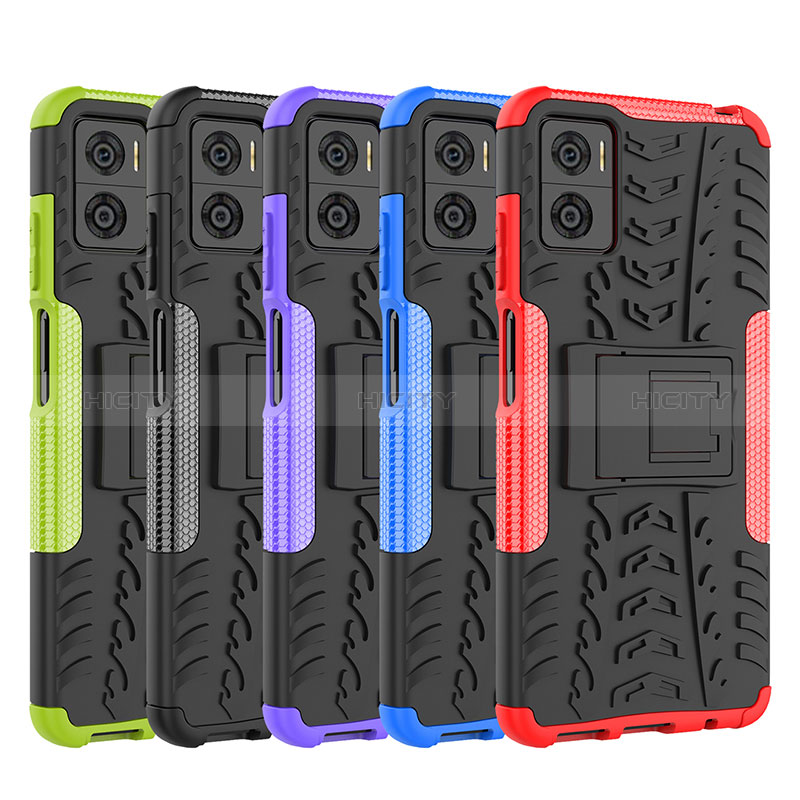 Coque Contour Silicone et Plastique Housse Etui Mat avec Support JX2 pour Motorola Moto E22i Plus