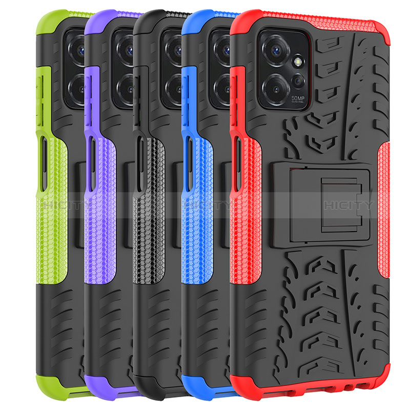 Coque Contour Silicone et Plastique Housse Etui Mat avec Support JX2 pour Motorola Moto G Power 5G (2023) Plus