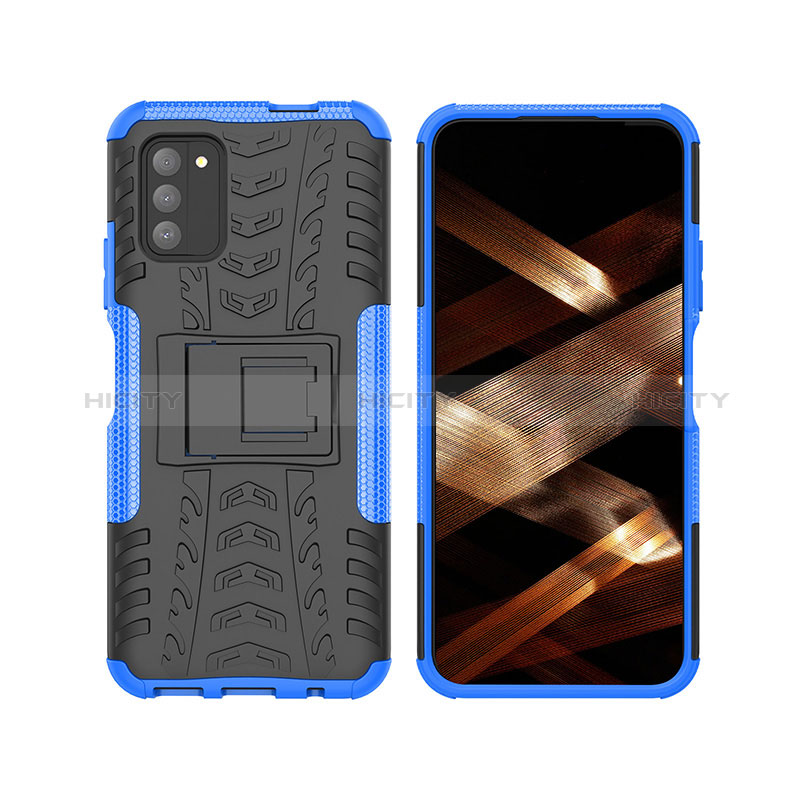 Coque Contour Silicone et Plastique Housse Etui Mat avec Support JX2 pour Nokia G100 Bleu Plus