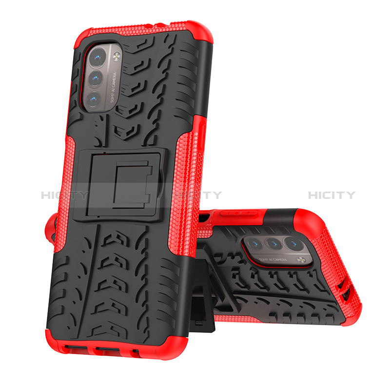 Coque Contour Silicone et Plastique Housse Etui Mat avec Support JX2 pour Nokia G11 Plus