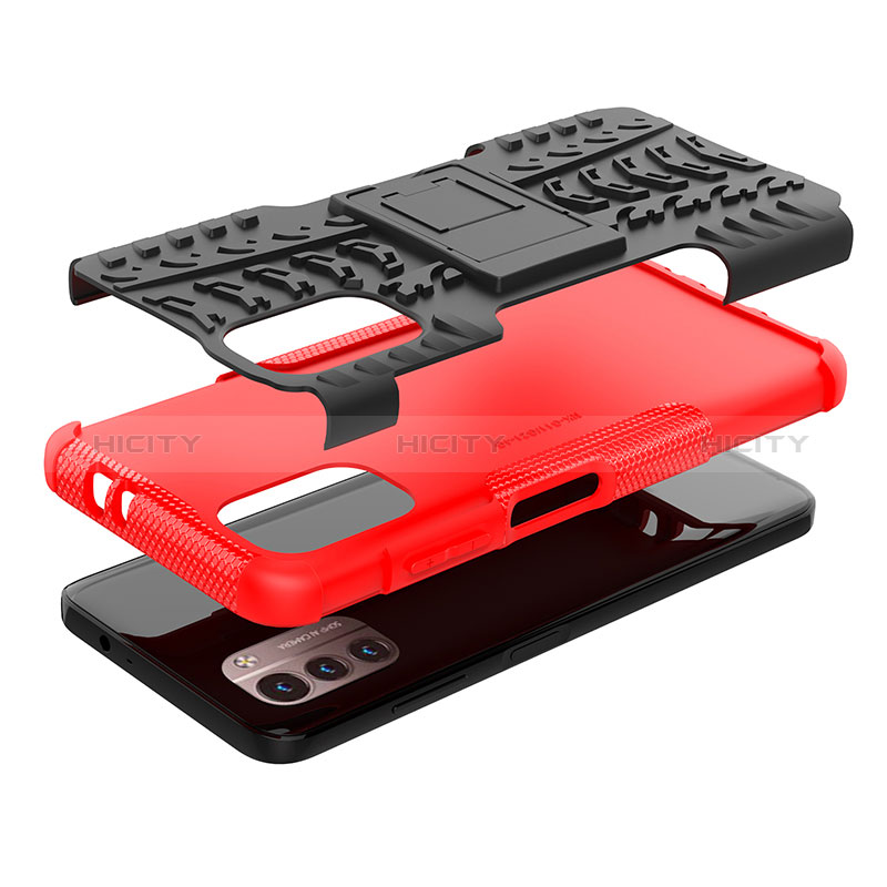 Coque Contour Silicone et Plastique Housse Etui Mat avec Support JX2 pour Nokia G11 Plus