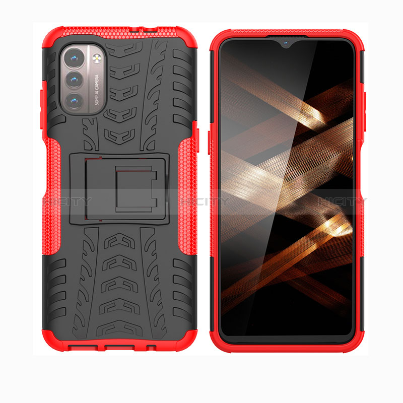 Coque Contour Silicone et Plastique Housse Etui Mat avec Support JX2 pour Nokia G11 Plus