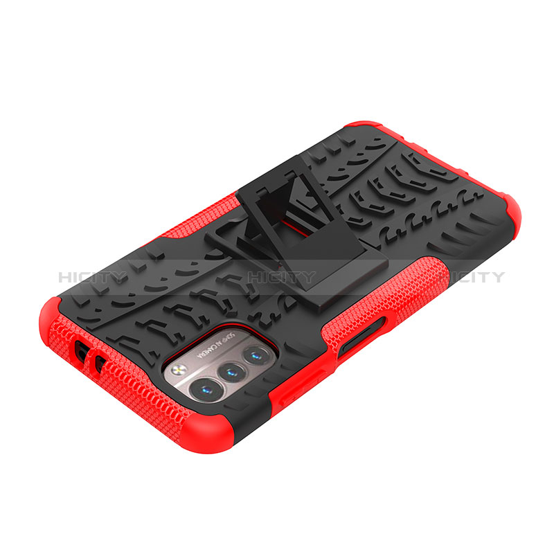 Coque Contour Silicone et Plastique Housse Etui Mat avec Support JX2 pour Nokia G21 Plus