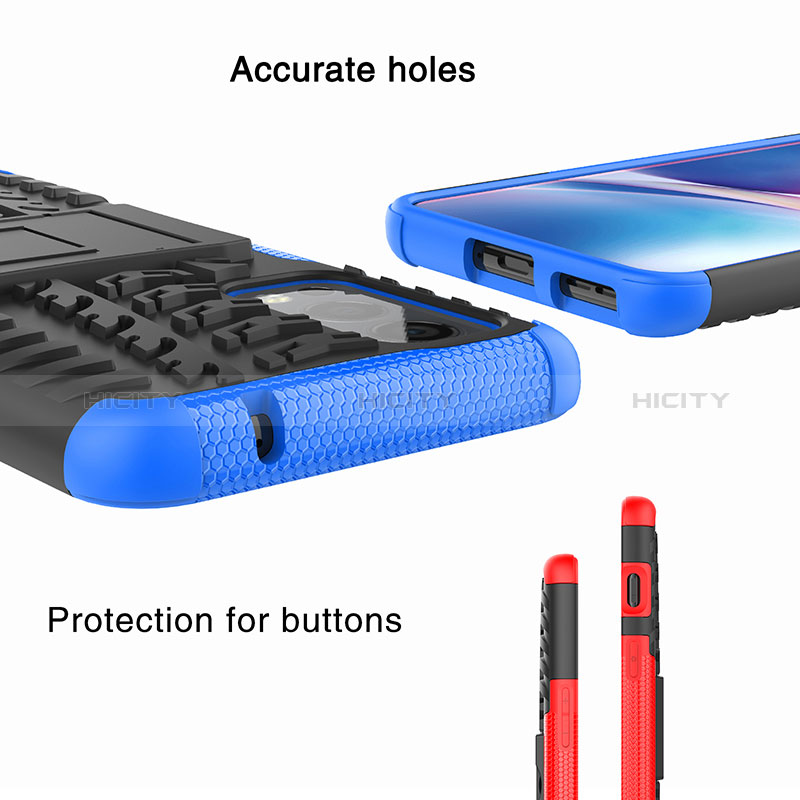 Coque Contour Silicone et Plastique Housse Etui Mat avec Support JX2 pour OnePlus Nord 2 5G Plus