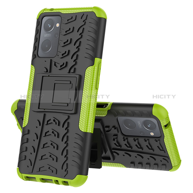 Coque Contour Silicone et Plastique Housse Etui Mat avec Support JX2 pour Oppo K10 4G Vert Plus