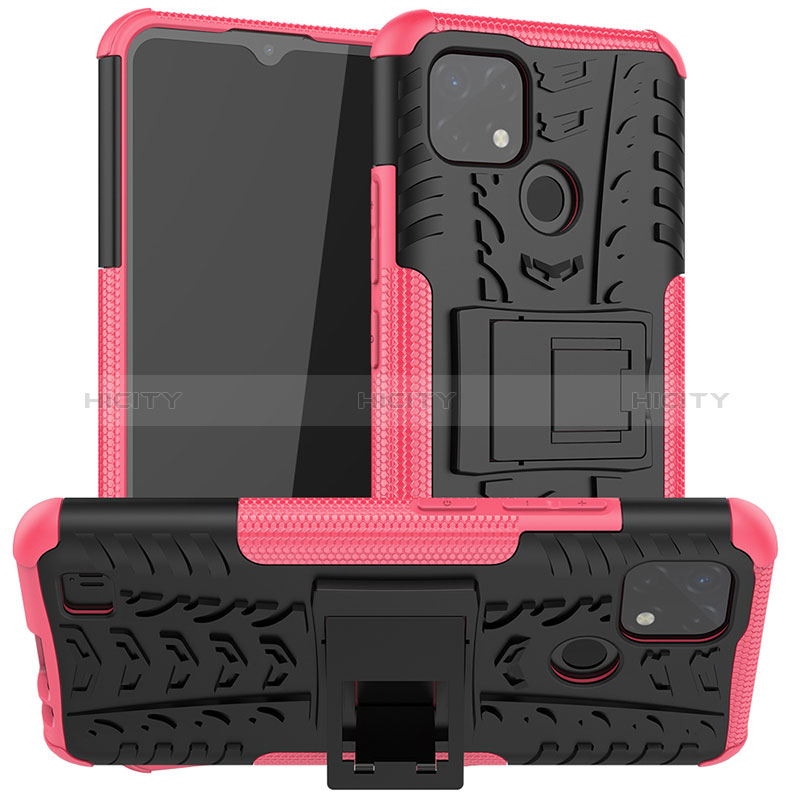 Coque Contour Silicone et Plastique Housse Etui Mat avec Support JX2 pour Realme C11 (2021) Plus