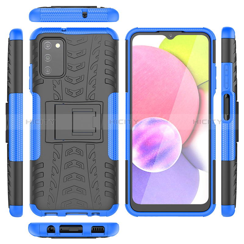 Coque Contour Silicone et Plastique Housse Etui Mat avec Support JX2 pour Samsung Galaxy A02s Plus